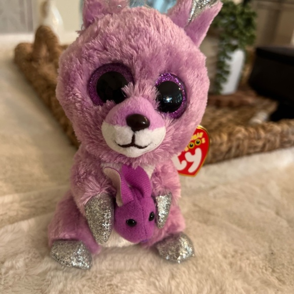 Ty Beanie Boos Rory 6" RARE Purple Kangaroo Claire’s Exclusive Easter New
